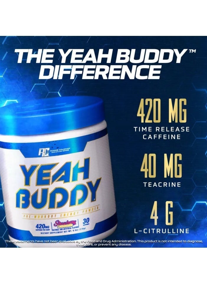 RONNIE COLEMAN Yeah Buddy Pre-Workout Strawberry Kiwi 30 Servings  - Image 3