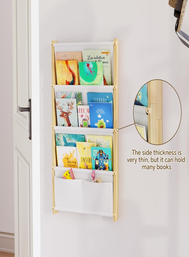 BPMFDTNL Wood 4-Tier Wall Mounted Kids Bookshelf – Floating Book Shelf For Kids Rooms,Nursery & Classroom, Hanging Bookcase Organizer For Books, Toddler Book Shelf, Montessori Bookshelf, Nursery Shelves - Image 5