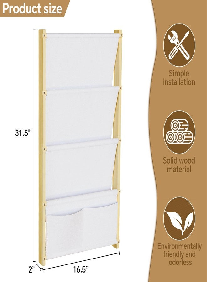 BPMFDTNL Wood 4-Tier Wall Mounted Kids Bookshelf – Floating Book Shelf For Kids Rooms,Nursery & Classroom, Hanging Bookcase Organizer For Books, Toddler Book Shelf, Montessori Bookshelf, Nursery Shelves - Image 2