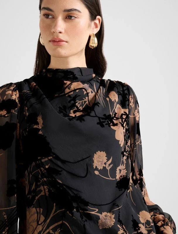 forever new  Sh13587-Black Women's Blouse for Women | Best Price UAE