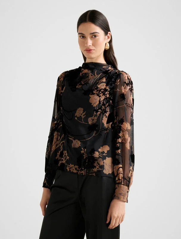 forever new  Sh13587-Black Women's Blouse for Women | Best Price UAE