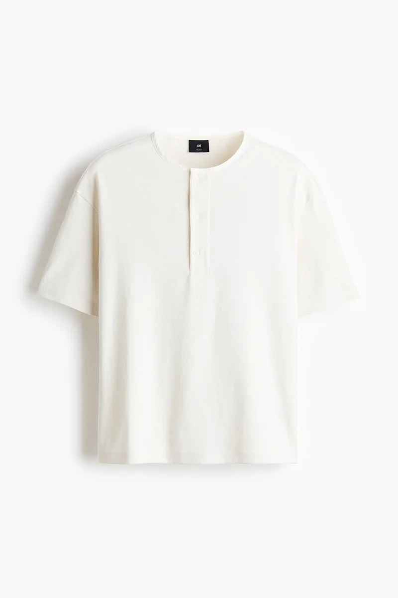H&M  Relaxed Fit Henley Top for Men | Best Price UAE