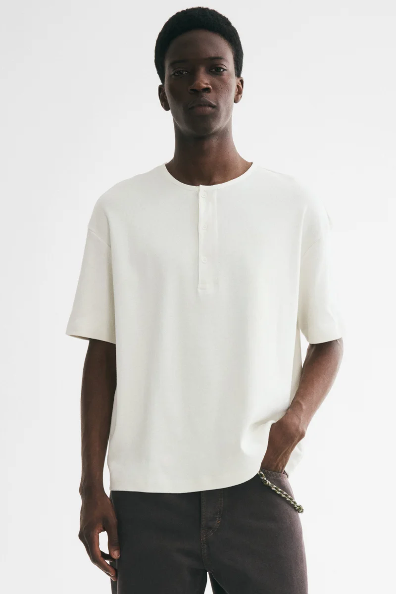 Relaxed Fit Henley Top