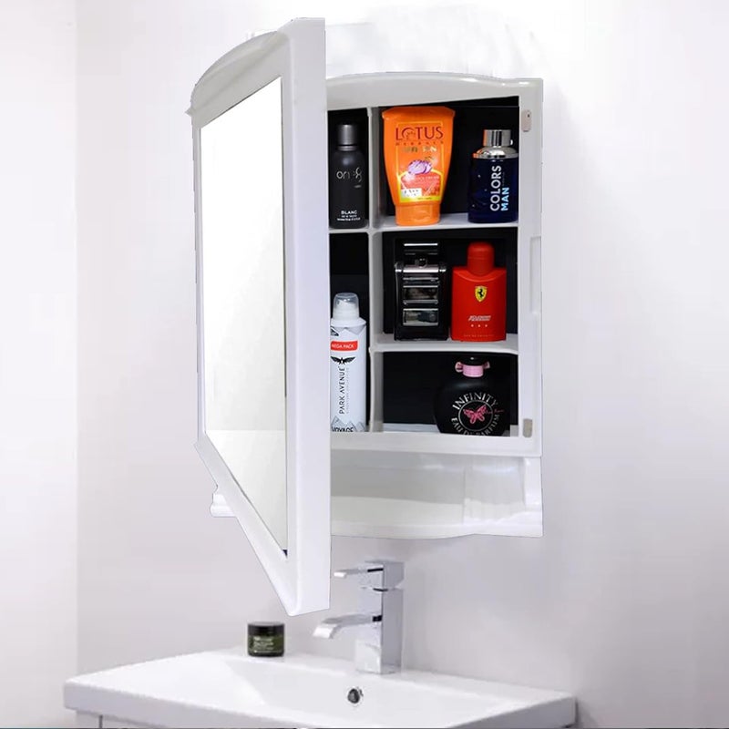 Urban Choice Urban Choice Grace Fine Ware Bathroom Cabinet with Mirror Wall Mounted Storage Cabinet with Magnetic Door 4 Inner Shelve Stylish HeavyDuty Plastic Cabinet for Storage Above Washbasin  - Image 1