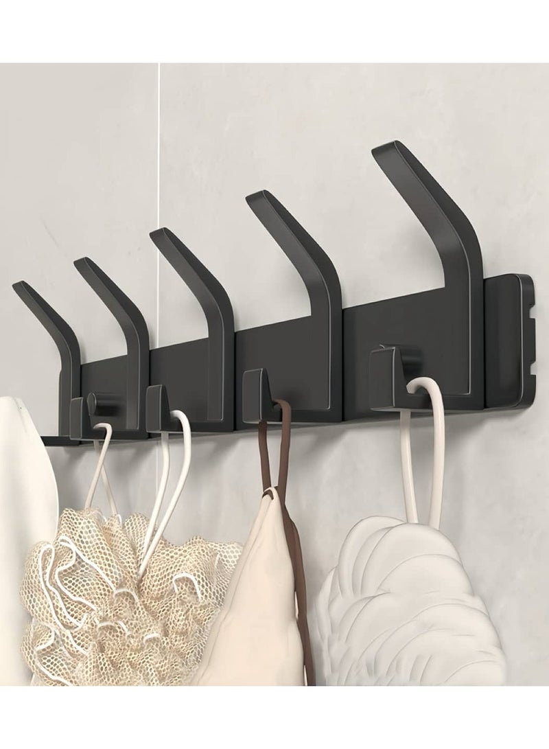 NayZaan Wall Mounted Coat Rack Hook，5 Black Coat Hooks for Hanging Coats,Heavy Duty Metal Double Hook Rack Hook Rail,Coat Rack with Hooks,Wall Mount Coat Hanger for Hat Towel Purse Robes - Image 1