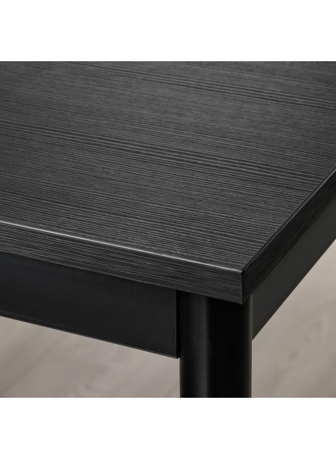 Table And 4 Chairs, Black Black/Remmarn Red-Brown, 110 Cm