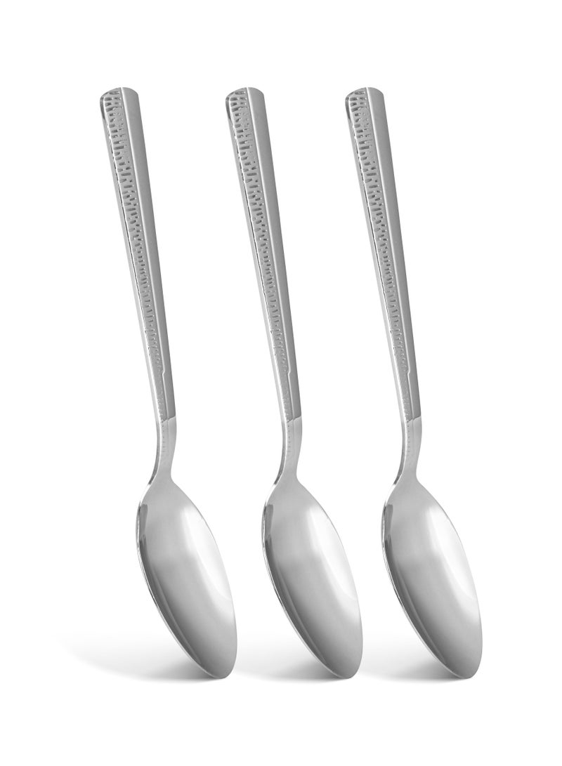 Fissman ملعقة شاي 3 قطع 15 سم، مجموعة أدوات مائدة من الفولاذ المقاوم للصدأ سلسلة فلور - Image 2