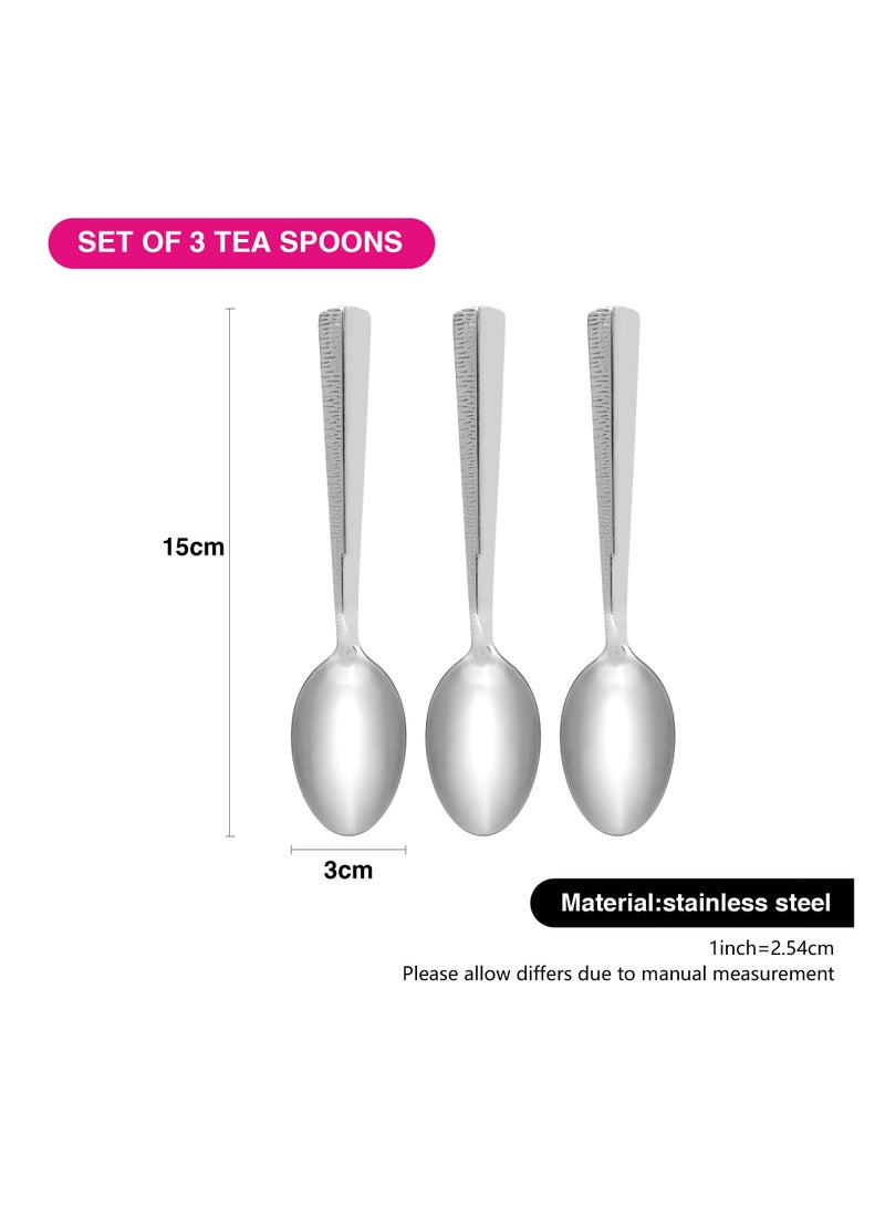 Fissman ملعقة شاي 3 قطع 15 سم، مجموعة أدوات مائدة من الفولاذ المقاوم للصدأ سلسلة فلور - Image 4