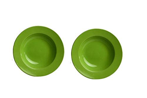 Caffeine Ceramic Handmade Stoneware Parrot Green 9 Inches Soup Plates/Pasta Plate/Macaroni Plate - Set of 4 Dishwasher & Microwave Safe - Image 2