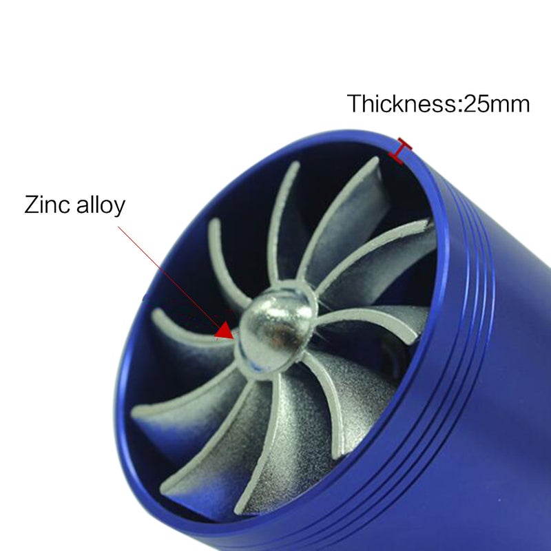 Universal Fuel Gas Saver Air Filter Intake Single Supercharger Turbine Turbo Fan - Image 2