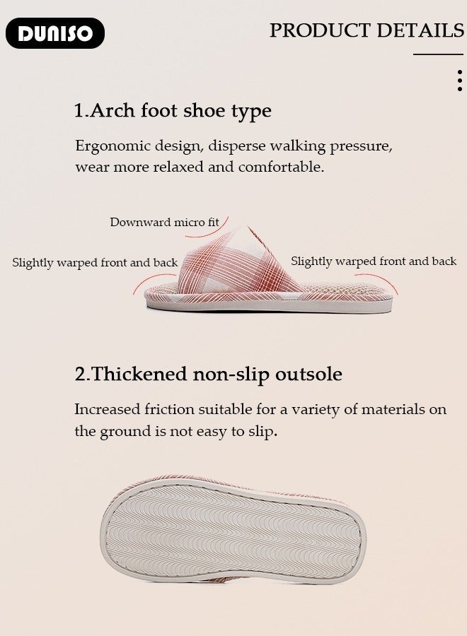 DUNISO House Slippers for Women, Cozy Bedroom Slippers with Non-Slip Soft Slippers, Open Toe Women's Slipper House Sandals for Indoor & Outdoor - Image 2