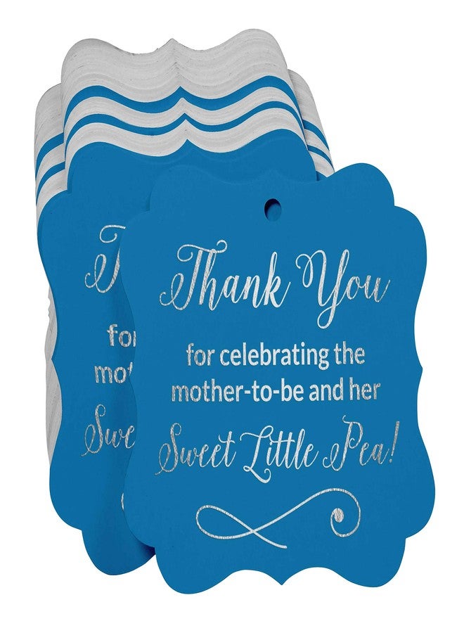 Inkdotpot Pack of 100 Thank You for Celebrating The Mother to Be Baby Shower Paper Tags DIY Craft Bracket Shape Silver Foil Hang Tags - Image 3