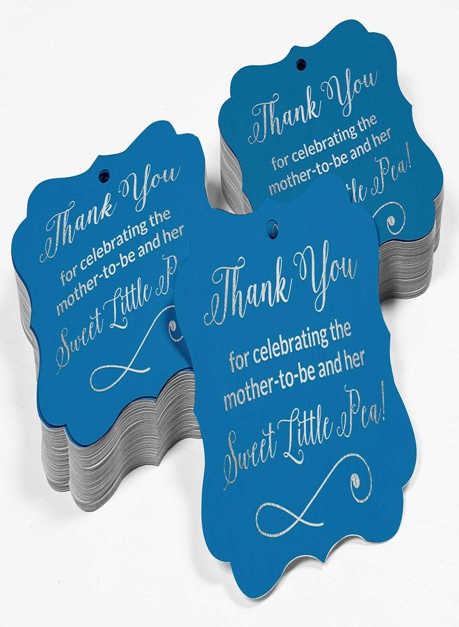 Inkdotpot Pack of 100 Thank You for Celebrating The Mother to Be Baby Shower Paper Tags DIY Craft Bracket Shape Silver Foil Hang Tags - Image 4