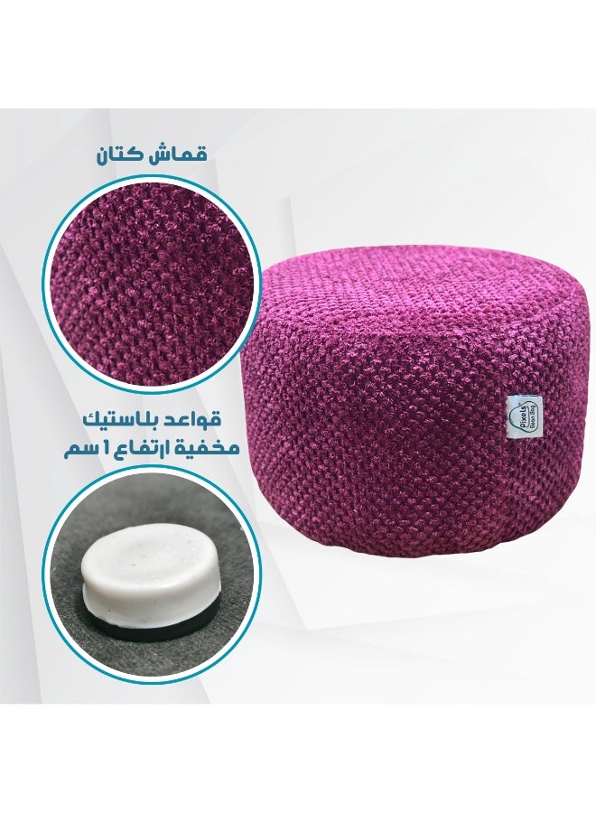 بكسل بين باج مقعد عثماني دائري من بكسل بين باج، لغرفة المعيشة وغرفة النوم - Image 3