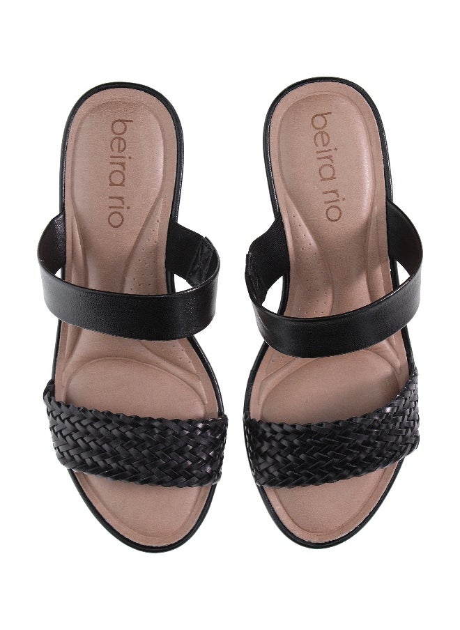 Beira Rio - Beira Rio Ladies Wedge Sandals Black | Made In Brazil - Image 1