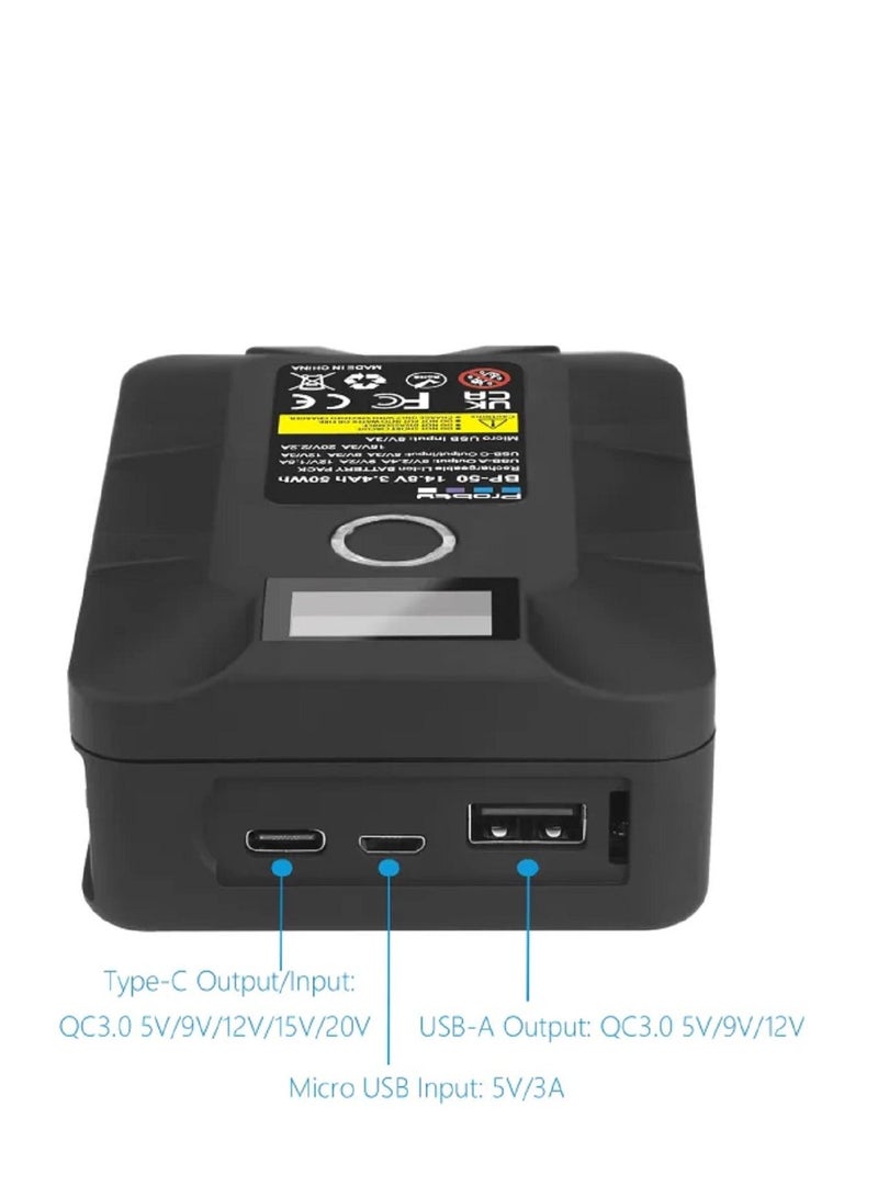 Probty V Mount Battery 100W with V-Lock lithium battery With USB and Type-C USB Port - Image 4