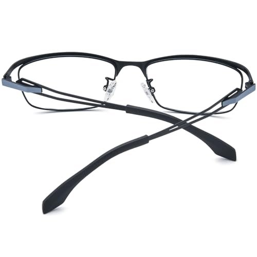 FONEX Pure Titanium Glasses Frame Men Square Eyeglasses Optical Eyewear F85775 (F85775 Black, Clear) - Image 4