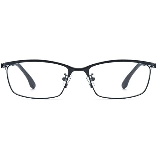 FONEX Pure Titanium Glasses Frame Men Square Eyeglasses Optical Eyewear F85775 (F85775 Black, Clear) - Image 2