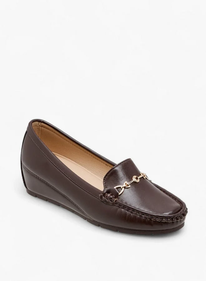 Le Confort Metal Accent Wedge Heel Loafers