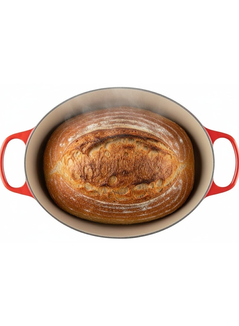 Le Creuset Signature Enameled Cast Iron Oval Dutch Oven 7.5L – 8-Quart, Chip-Resistant Porcelain Enamel, Superior Heat Retention, Oven Safe, Made In France - Cerise - Image 4