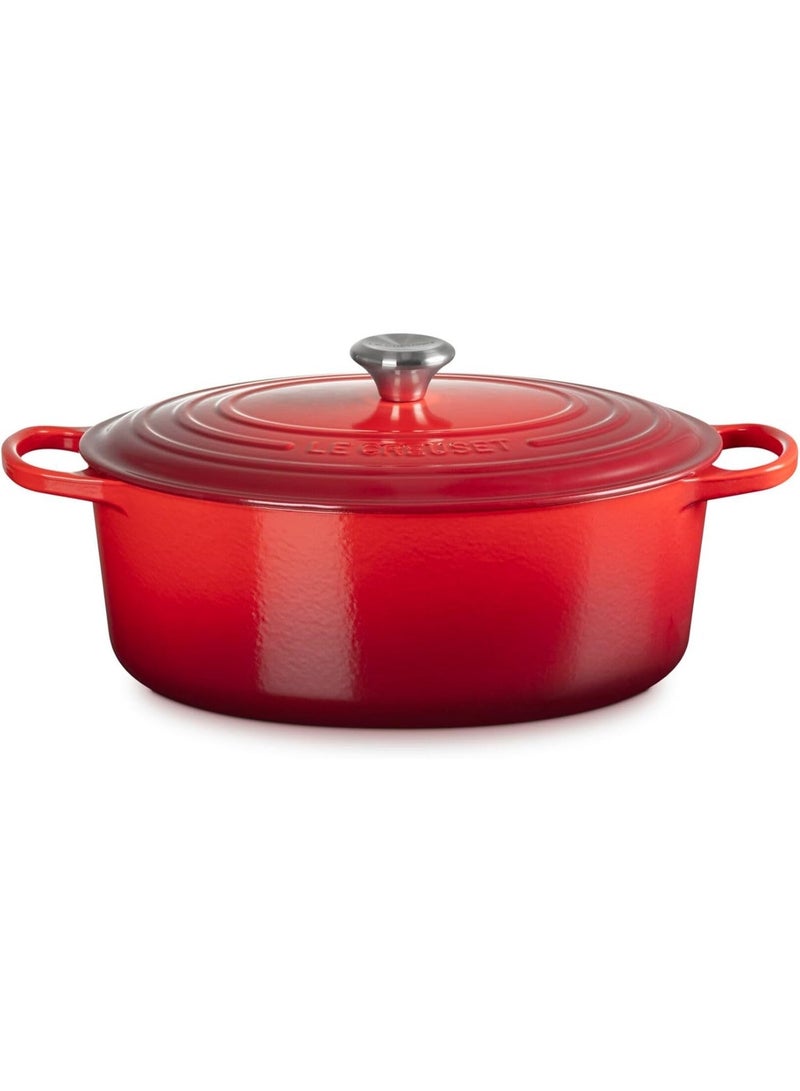 Le Creuset Signature Enameled Cast Iron Oval Dutch Oven 7.5L – 8-Quart, Chip-Resistant Porcelain Enamel, Superior Heat Retention, Oven Safe, Made In France - Cerise - Image 3