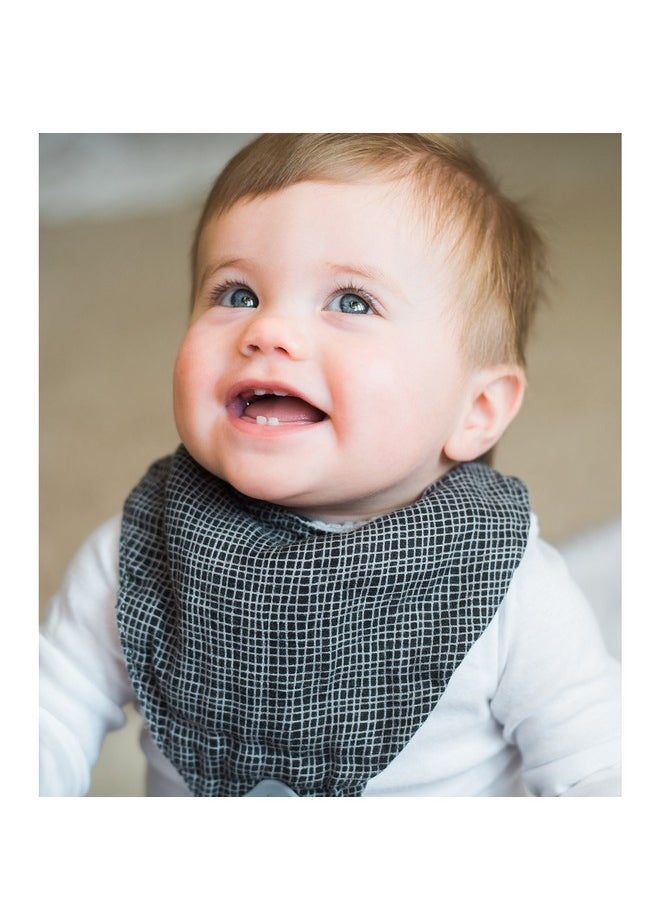 Nuby Nuby Baby Bibs - 3 Pc Muslin Bibs - Reversible 100% Natural Cotton Teething Bib - Baby Bibs For Girls And Boys, Baby Essentials  - Image 1