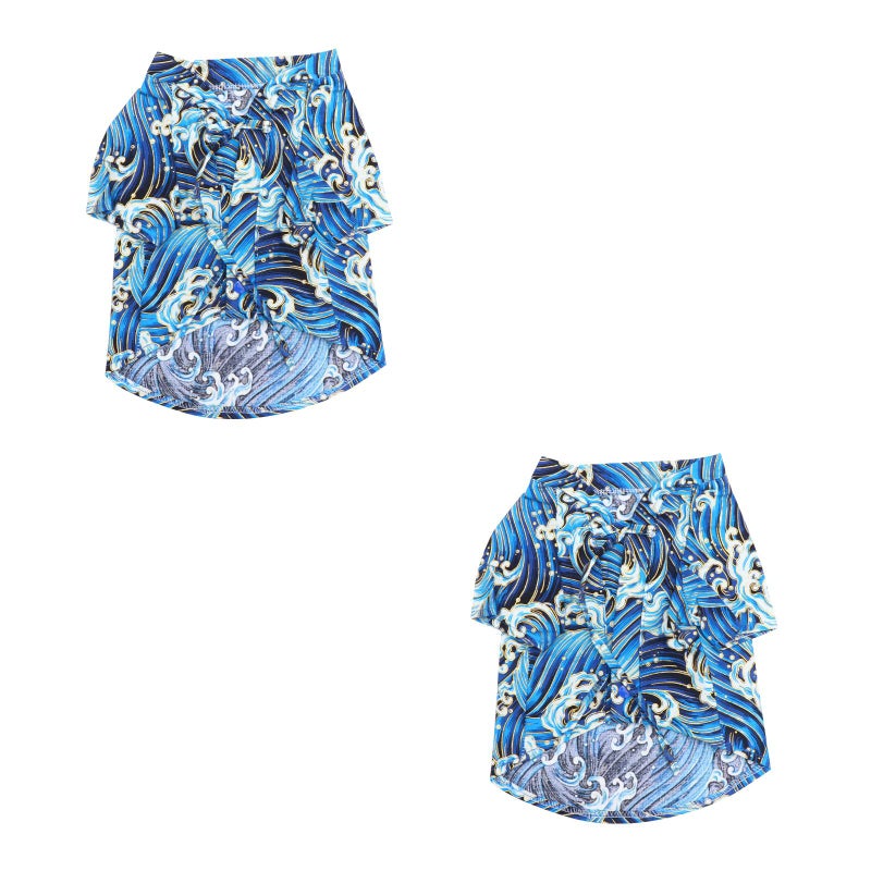 2pcs Spring Pet Clothes Japanese Style Coat Printed Vest Pet for Puppy Dog ( , Size ) - Image 1