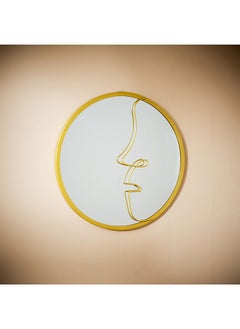 Home Box Vienna Face Decorative Round Metal Wall Mirror 35x1x35 cm  - Image 1