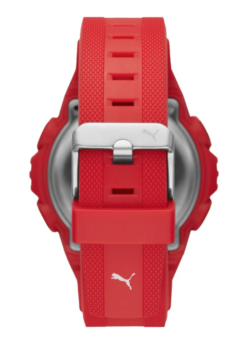 PUMA Digital Mechanical Watch for Men With Red Plastic Band- 10 ATM - PU P5040  - Image 3