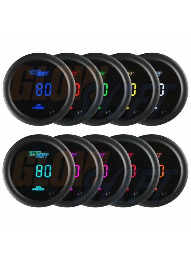 GLOWSHIFT 10 Colour Digital Oil Pressure Gauge - Image 4