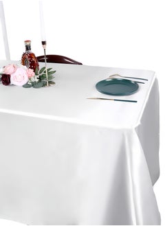 Generic Oil-proof rectangular tablecloth - tablecloth for catering events, weddings, buffet tables or home, washable tablecloth white (1.45 * 1.8m)  - Image 1