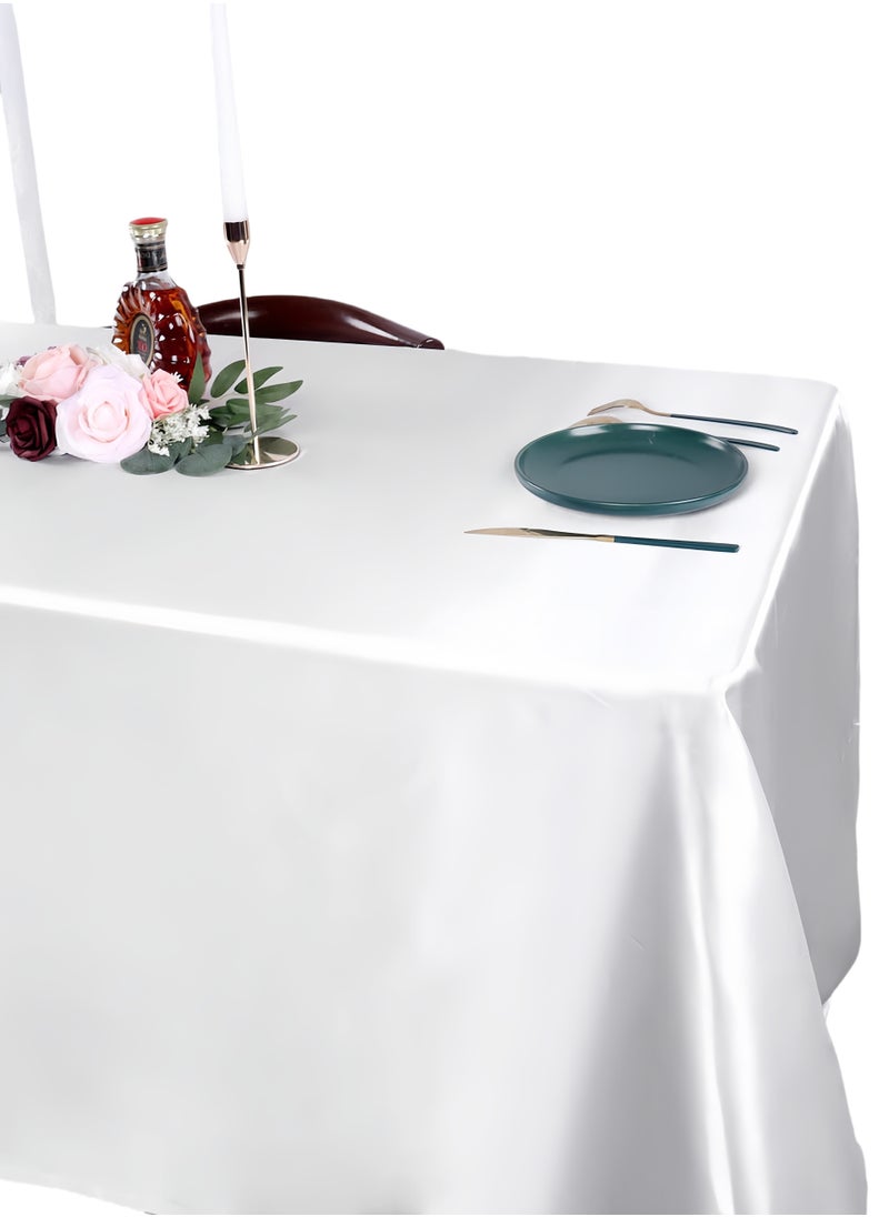 Generic - Oil-proof rectangular tablecloth - tablecloth for catering events, weddings, buffet tables or home, washable tablecloth white (1.45 * 1.8m) - Image 1
