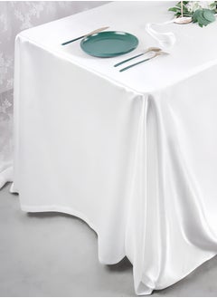 Generic Oil-proof rectangular tablecloth - tablecloth for catering events, weddings, buffet tables or home, washable tablecloth white (1.45 * 1.8m)  - Image 2
