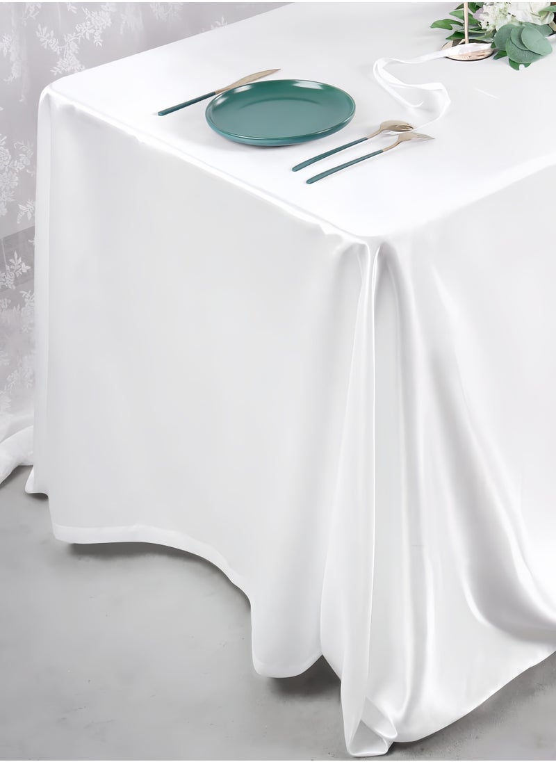 Generic - Oil-proof rectangular tablecloth - tablecloth for catering events, weddings, buffet tables or home, washable tablecloth white (1.45 * 1.8m) - Image 1