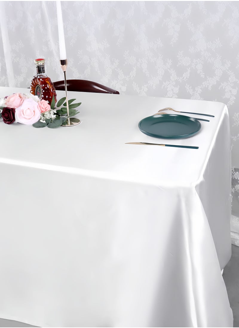 Generic - Oil-proof rectangular tablecloth - tablecloth for catering events, weddings, buffet tables or home, washable tablecloth white (1.45 * 1.8m) - Image 1
