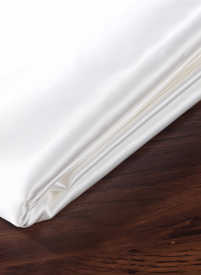 Generic Oil-proof Rectangular Tablecloth 145x180cm - Washable Reusable Polyester Table Cloth for Weddings, Parties, Banquets, Home & Outdoor Use, Wrinkle-resistant (White) - Image 4