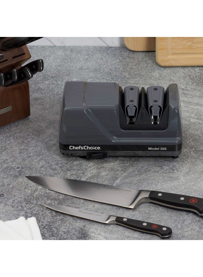 CHEF'S CHOICE 325 Professional Diamond Hone Sharp-N-Hone Electric Kitchen Knife Sharpener NSF Certified, 2-Stage, Gray - Image 2