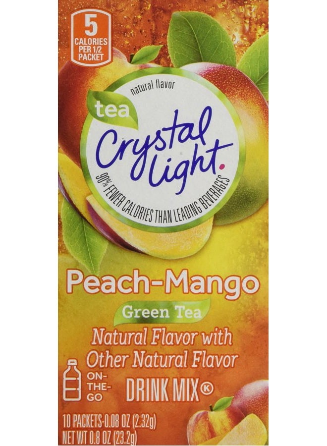 Crystal Light Green Tea Peach Mango Drink Mix On The Go 10-0 - Image 1