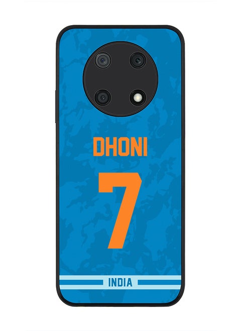 Rugged Black Edge Case for Huawei nova Y90, Slim fit Soft Case Flexible Rubber Edges Thin Cover - Player Name - MS Dhoni, Jersey Number- 7