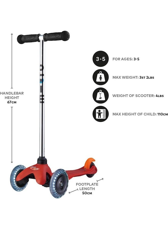 Micro Micro Scooters - Mini Classic Red |Swiss Designed| Scooter for Kids | Kids Scooter | Scooter with LED Wheels | Scooter for Kids 2-5 Years - Image 5