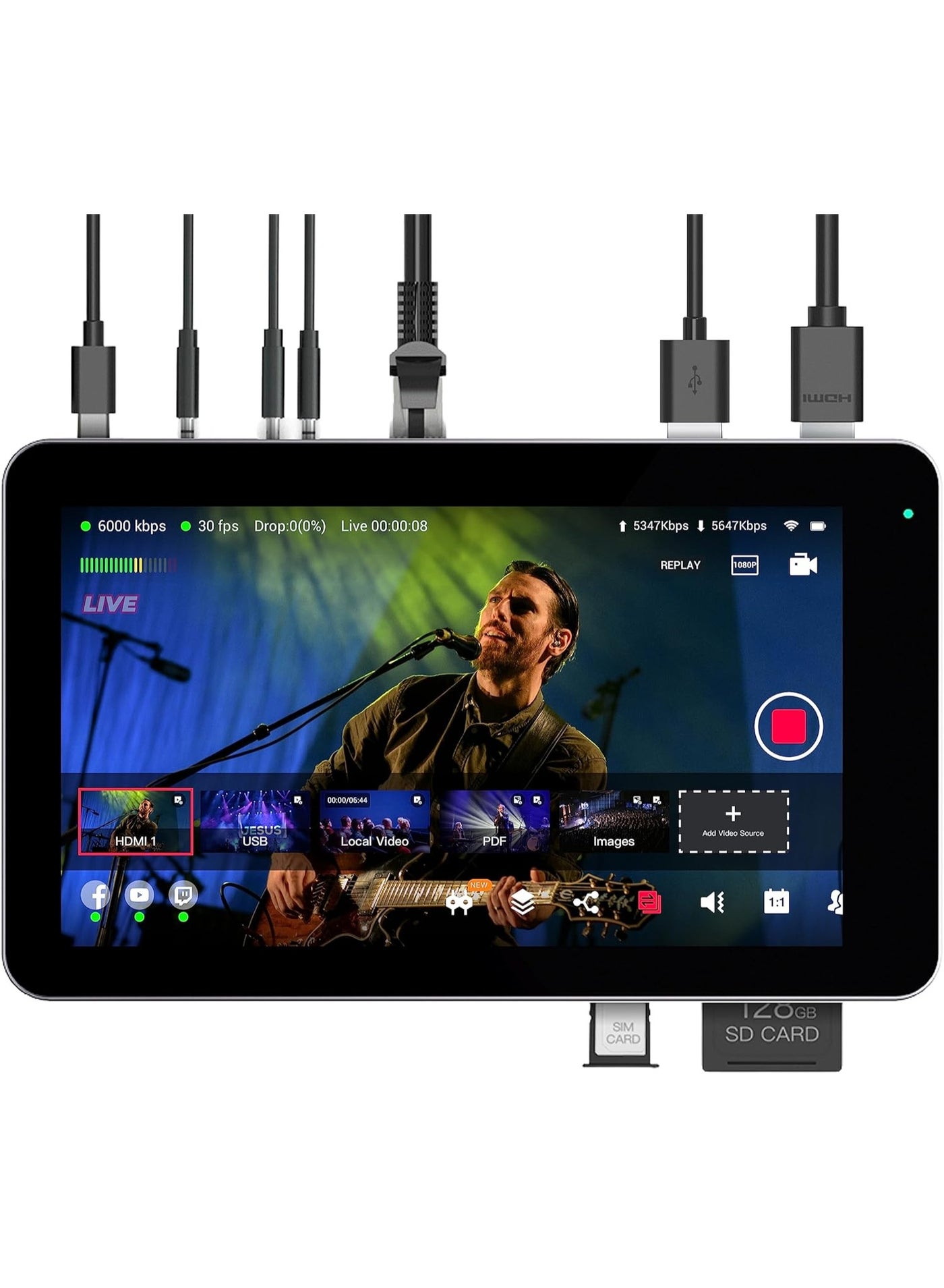 YOLOLIV YoloBox Mini Portable Multi Camera Live Streaming Device All in One Encoder Switcher Recorder for YouTube Facebook RTMP