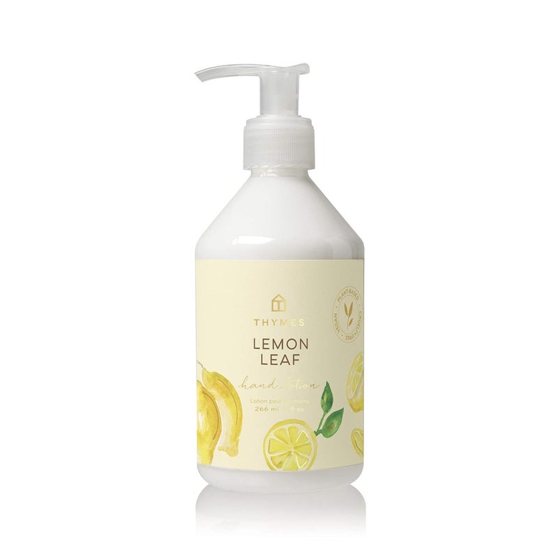 Thymes Moisturizing Hand Lotion for Dry Skin  Moisturizer for Beauty and Personal Care  Luxury Hand Lotion for Women  Men with Shea Butter  Vitamin E Lemon Leaf 9 fl oz