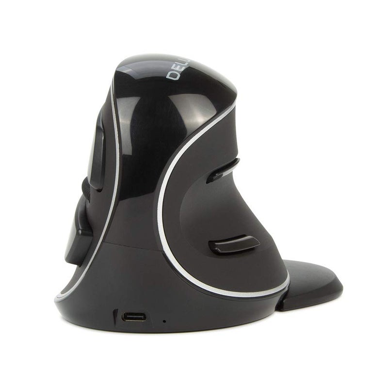 DeLUX Wireless Ergonomic Mouse with 4000DPI, Vertical Mouse with USB Receiver and BT1 + BT2, 6 Buttons and Removable Palm Rest for Laptop Computer and Carpal Tunnel (M618PD-Black) - Image 1