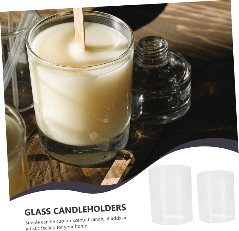 2pcs Candle Cups Simple Design Glass Votive Holders for Weddings Parties Home Decor for Tea Light Candles - Image 4