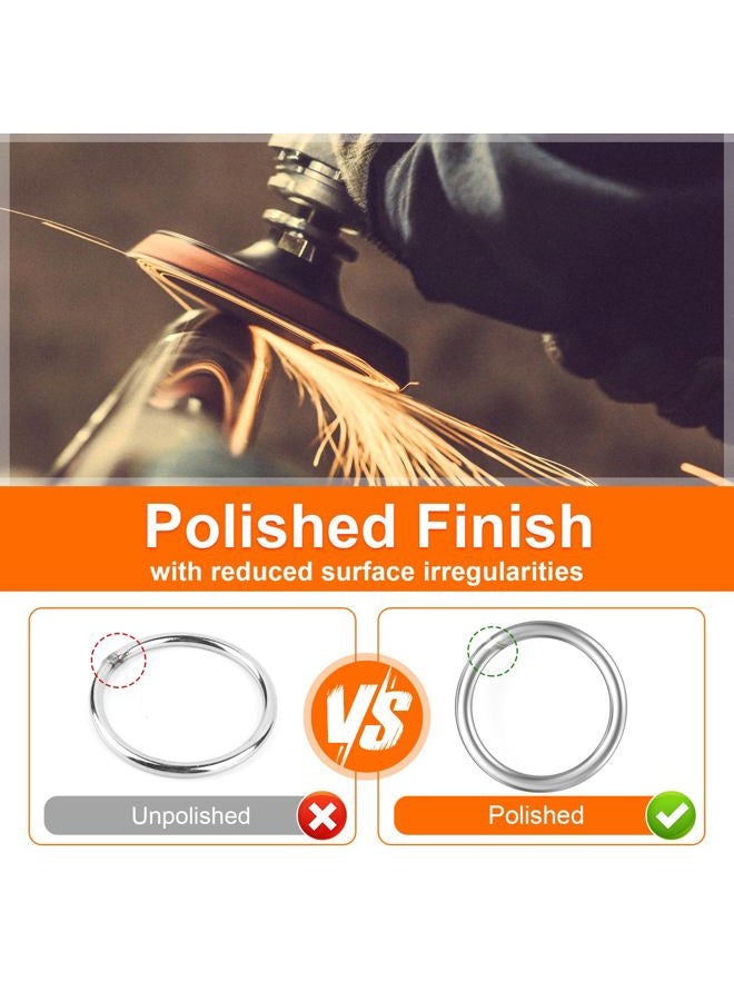 BEYOURD Steel Rings, Stainless Steel Metal O Ring Buckles, Solid Welded Metal Loop for Macrame, Hanging Slings Rope (6 Inch x 1PCS, Round Shape) - Image 3