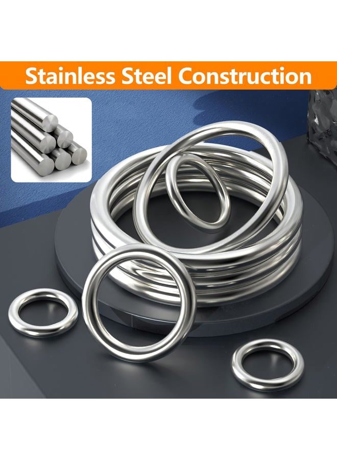 BEYOURD Steel Rings, Stainless Steel Metal O Ring Buckles, Solid Welded Metal Loop for Macrame, Hanging Slings Rope (6 Inch x 1PCS, Round Shape) - Image 4