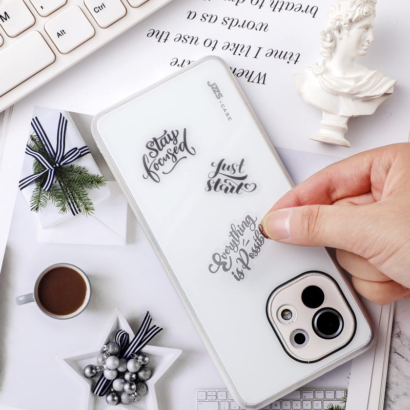 Glenmal 840 Pieces Inspirational Sticker Housekeeping Week Gifts Motivational Decal Aesthetic Words Sticker Word Sayings Decal for Teens Journaling Scrapbook(Transparent Color) - Image 4