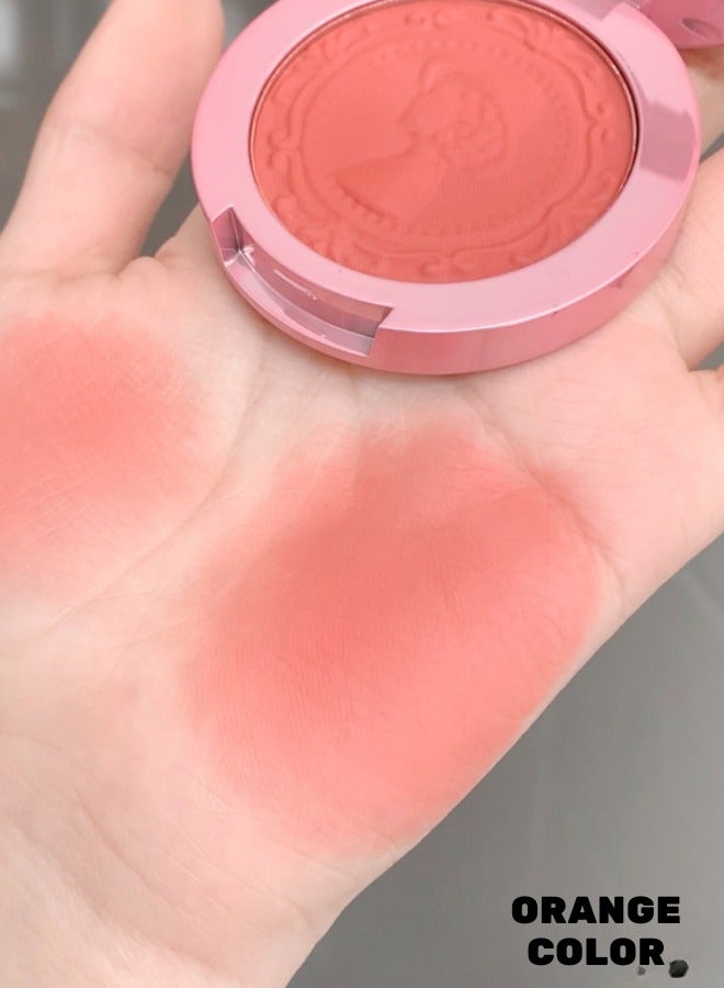 Gege bear Three-dimensional relief blush matte color whitens the skin, suitable for dark skin Orange color - Image 2