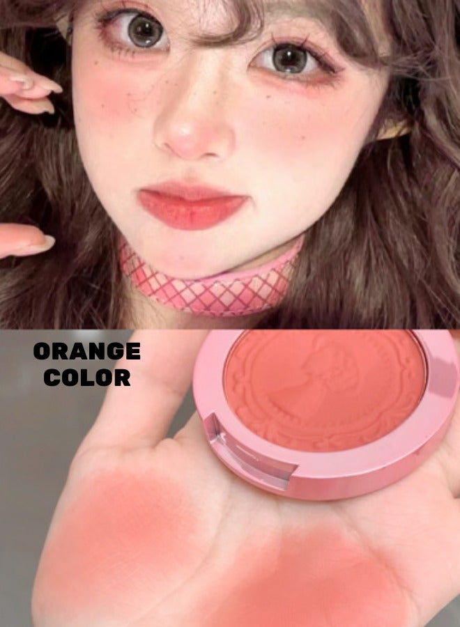Gege bear Three-dimensional relief blush matte color whitens the skin, suitable for dark skin Orange color - Image 3