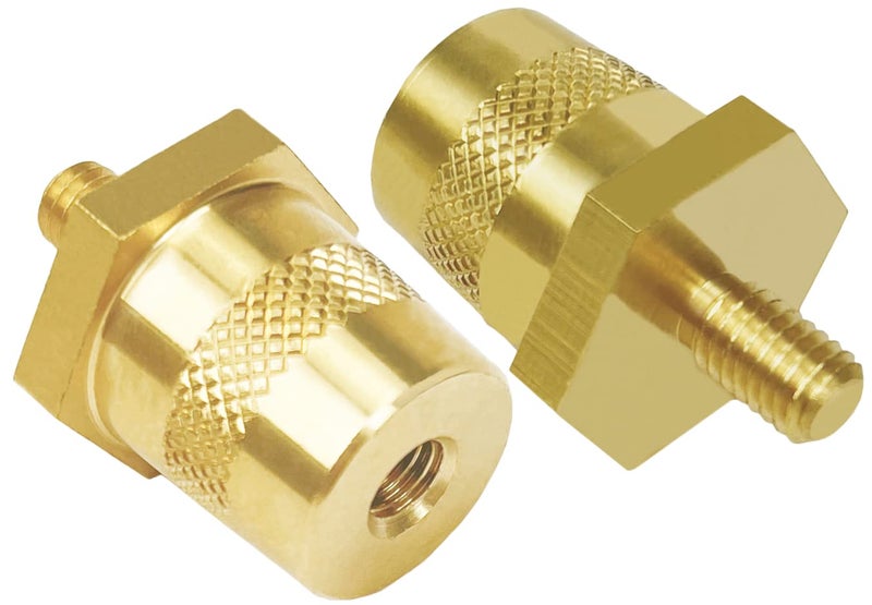 KOLODOGO Battery Terminal Connector, Auto battery Terminal Brass Post Adapter, Top Post thread Terminal Charging Post Extender Adaptor Taper Conversion Screw Nut - Image 2